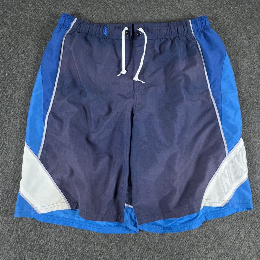 Nike‎ Board Shorts Mens Large Blue Colorblock Board Shorts Sun Faded